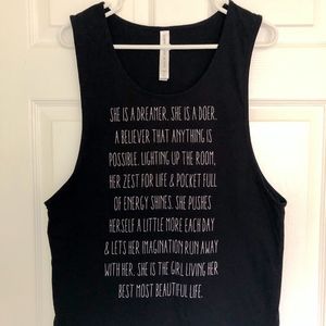 Lorna Jane Black Inspirational Muscle Tee Tank